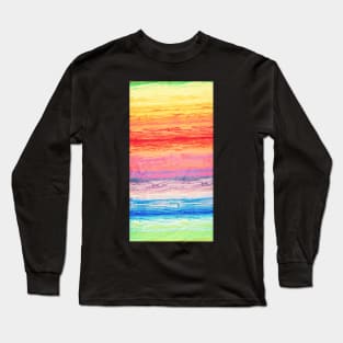 Watercolor Rainbow Stripes Long Sleeve T-Shirt